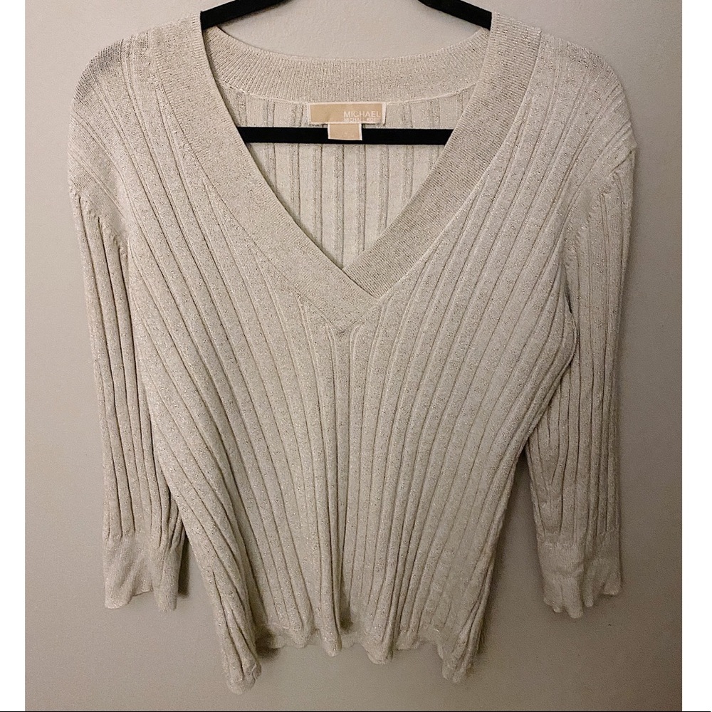 Michael Kors Sparkly Quarter Sleeve Top